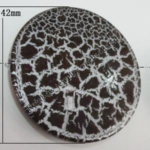 Crackle Acrlylic Beads, Flat Round 42mm, Hole:2mm, Sold by Bag