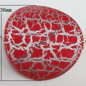 Crackle Acrlylic Beads, Twist Flat Round 36mm, Hole:1mm, Sold by Bag