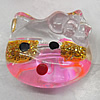 Inner Painted Acrylic Beads, Animal Head 22x19mm Hole:2.5mm, Sold by Bag