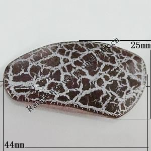 Crackle Acrlylic Beads, 44x25mm, Hole:1.5mm, Sold by Bag