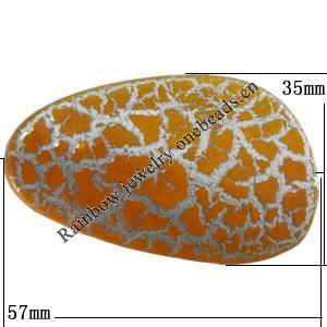 Crackle Acrlylic Beads, Flat Teardrop 57x35mm, Hole:3mm, Sold by Bag