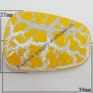 Crackle Acrlylic Beads, Trapezium 39x27mm, Hole:1mm, Sold by Bag