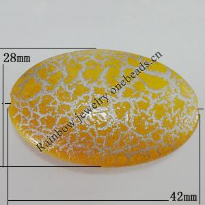 Crackle Acrlylic Beads, Flat Oval 42x28mm, Hole:3mm, Sold by Bag