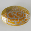 Crackle Acrlylic Beads, Flat Oval 25x18mm, Hole:1mm, Sold by Bag