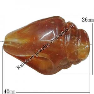 Imitate Gemstone Acrylic Beads, Whelk 40x26mm Hole:3mm, Sold by Bag