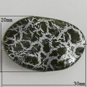 Crackle Acrlylic Beads, Twist Flat Oval 30x20mm, Hole:1mm, Sold by Bag