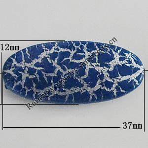 Crackle Acrlylic Beads, Flat Horse Eye 37x12mm, Hole:1mm, Sold by Bag