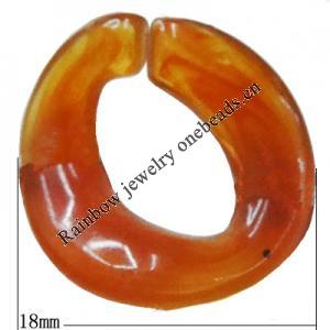 Imitate Gemstone Acrylic Beads, Twist Donut 18mm, Sold by Bag