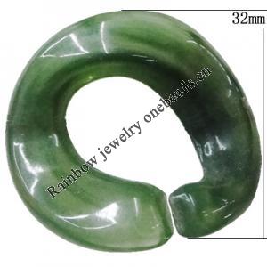 Imitate Gemstone Acrylic Beads, Twist Donut 32mm, Sold by Bag