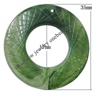 Imitate Gemstone Acrylic Pendant, Flat Donut O:35mm I:17mm, Sold by Bag