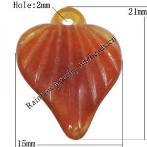 Imitate Gemstone Acrylic Pendant, Heart 21x15mm Hole:2mm, Sold by Bag