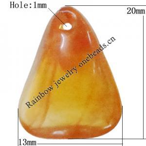Imitate Gemstone Acrylic Pendant, 20x13mm Hole:1mm, Sold by Bag