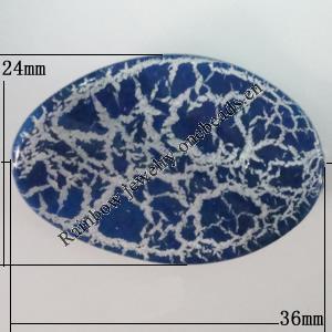 Crackle Acrlylic Beads, Twist Flat Oval 36x24mm, Hole:1.5mm, Sold by Bag