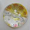 Inner Painted Acrylic Beads, Flat Round 23mm Hole:2mm, Sold by Bag