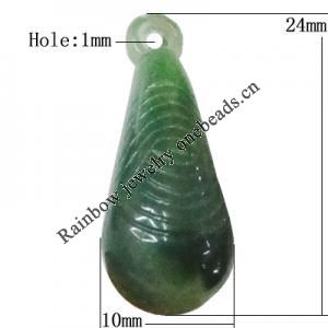 Imitate Gemstone Acrylic Pendant, 24x10mm Hole:1mm, Sold by Bag