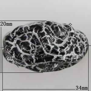 Crackle Acrlylic Beads, 34x20mm, Hole:3.5mm, Sold by Bag