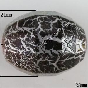 Crackle Acrlylic Beads, 28x21mm, Hole:3.5mm, Sold by Bag