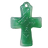 Imitate Gemstone Acrylic Pendant, Cross 44x31mm Hole:3mm, Sold by Bag