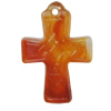 Imitate Gemstone Acrylic Pendant, Cross 44x31mm Hole:3mm, Sold by Bag