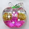 Inner Painted Acrylic Beads, Apple 22mm Hole:2mm, Sold by Bag