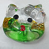 Inner Painted Acrylic Beads, Animal Head 22x19mm Hole:2.5mm, Sold by Bag