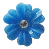 Resin Cabochons, No Hole Headwear & Costume Accessory, Flower with Acrylic Zircon 22mm, Sold by Bag