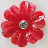 Resin Cabochons, No Hole Headwear & Costume Accessory, Flower with Acrylic Zircon 22mm, Sold by Bag