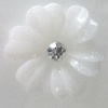 Resin Cabochons, No Hole Headwear & Costume Accessory, Flower with Acrylic Zircon 22mm, Sold by Bag