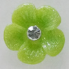 Resin Cabochons, No Hole Headwear & Costume Accessory, Flower with Acrylic Zircon 18mm, Sold by Bag