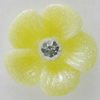 Resin Cabochons, No Hole Headwear & Costume Accessory, Flower with Acrylic Zircon 18mm, Sold by Bag