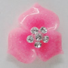 Resin Cabochons, No Hole Headwear & Costume Accessory, Flower with Acrylic Zircon 18mm, Sold by Bag