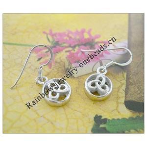 Sterling Silver Earrings platina plating,25x10mm, Sold by Pair