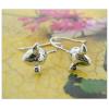 Sterling Silver Earrings platina plating, 7.7x9mm, Sold by Pair