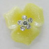 Resin Cabochons, No Hole Headwear & Costume Accessory, Flower with Acrylic Zircon 18mm, Sold by Bag