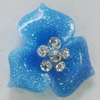 Resin Cabochons, No Hole Headwear & Costume Accessory, Flower with Acrylic Zircon 18mm, Sold by Bag