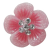 Resin Cabochons, No Hole Headwear & Costume Accessory, Flower with Acrylic Zircon 17mm, Sold by Bag