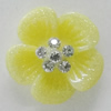 Resin Cabochons, No Hole Headwear & Costume Accessory, Flower with Acrylic Zircon 17mm, Sold by Bag