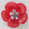 Resin Cabochons, No Hole Headwear & Costume Accessory, Flower with Acrylic Zircon 17mm, Sold by Bag