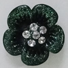 Resin Cabochons, No Hole Headwear & Costume Accessory, Flower with Acrylic Zircon 17mm, Sold by Bag