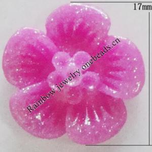 Resin Cabochons, No Hole Headwear & Costume Accessory, Flower 17mm, Sold by Bag