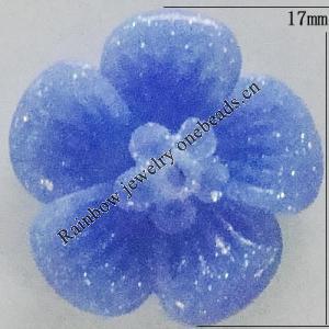 Resin Cabochons, No Hole Headwear & Costume Accessory, Flower 17mm, Sold by Bag