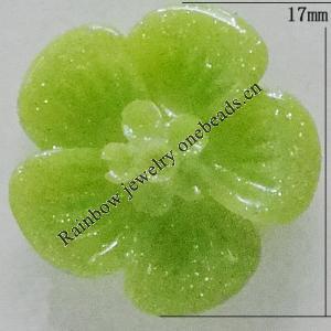 Resin Cabochons, No Hole Headwear & Costume Accessory, Flower 17mm, Sold by Bag