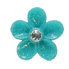 Resin Cabochons, No Hole Headwear & Costume Accessory, Flower with Acrylic Zircon 18mm, Sold by Bag