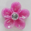 Resin Cabochons, No Hole Headwear & Costume Accessory, Flower with Acrylic Zircon 18mm, Sold by Bag