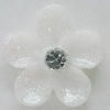 Resin Cabochons, No Hole Headwear & Costume Accessory, Flower with Acrylic Zircon 18mm, Sold by Bag