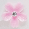 Resin Cabochons, No Hole Headwear & Costume Accessory, Flower with Acrylic Zircon 22mm, Sold by Bag