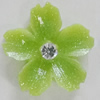 Resin Cabochons, No Hole Headwear & Costume Accessory, Flower with Acrylic Zircon 22mm, Sold by Bag