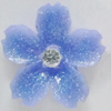 Resin Cabochons, No Hole Headwear & Costume Accessory, Flower with Acrylic Zircon 22mm, Sold by Bag