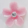 Resin Cabochons, No Hole Headwear & Costume Accessory, Flower with Acrylic Zircon 22mm, Sold by Bag