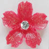 Resin Cabochons, No Hole Headwear & Costume Accessory, Flower with Acrylic Zircon 22mm, Sold by Bag